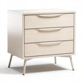Three-drawer nightstand in white wood finish with metal legs 50 x 40 x 60cm