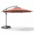 Outdoor patio umbrella with aluminum frame and canopy 300 x 300 x 250cm in terracotta