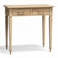 Wooden console table with two drawers natural finish 80 x 40 x 75cm