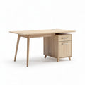 Wooden office desk with storage drawer 150 x 75 x 75cm in natural finish